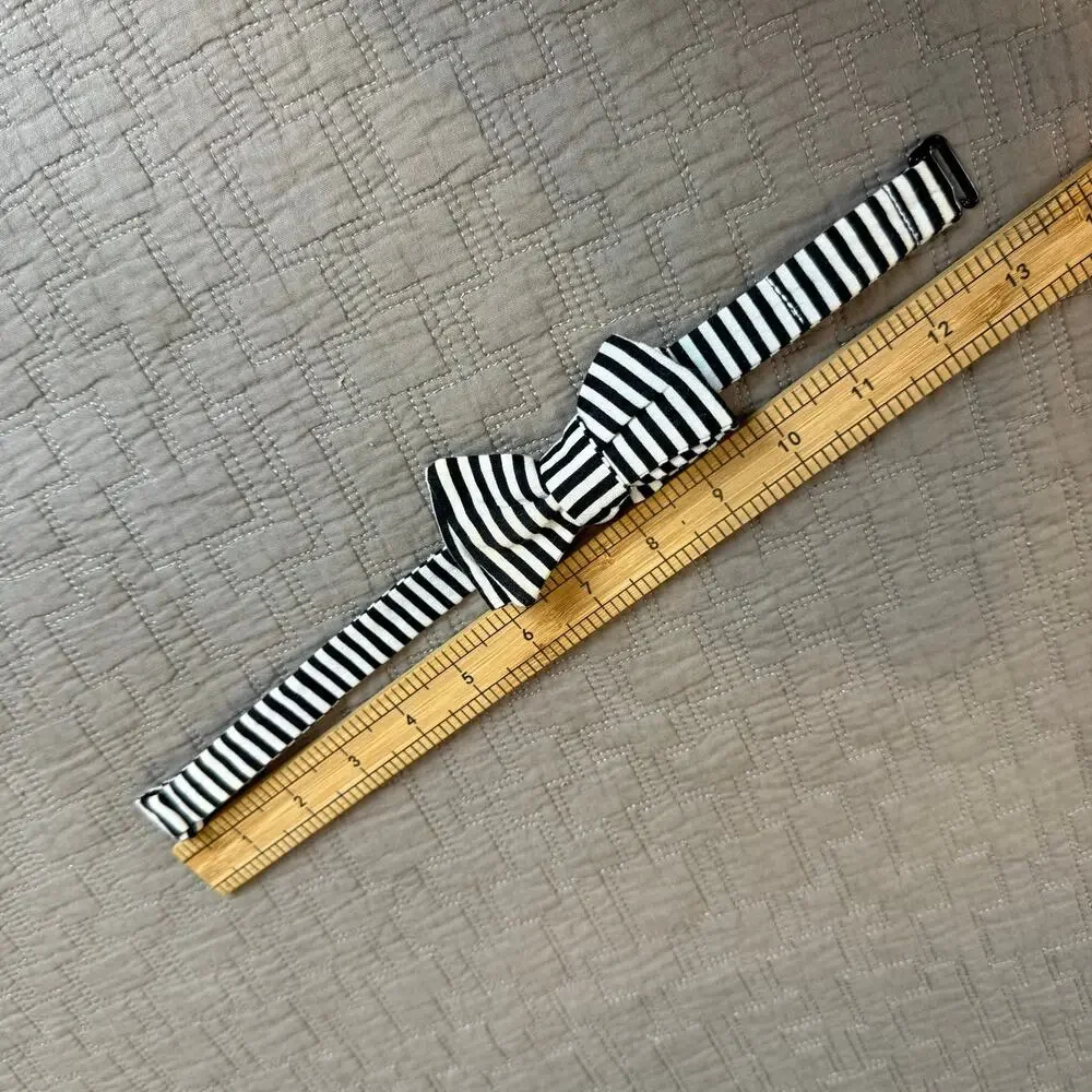 Black White Stripe Bow Tie Boutique Tadpole and Lily 0-4 Years Baby Toddler Boy
